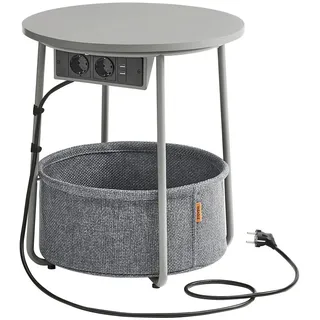 VASAGLE Beistelltisch rund Spanplatte grau 45,0 x 45,0 x 50,0 cm, 1 St.