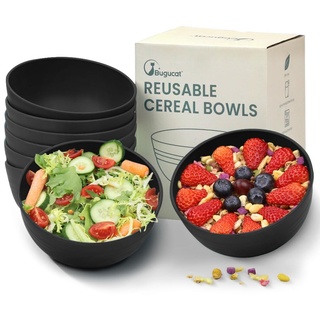 Bugucat Müslischalen 8er Set 760ML, Bowl Schüssel Bruchsicher, Müslischale aus Kunststoff Geschirr Grillpartys und Camping, Suppenschüssel Salatschale für Müsli Salat Suppe