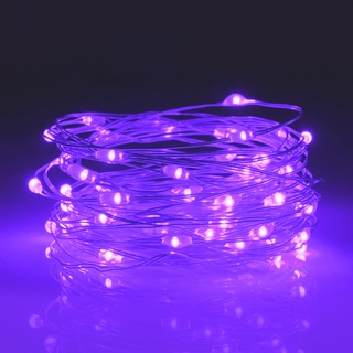 aifulo Lila Lichterkette Batterie Timer, 3M 30 Micro LED Lichterkette Innen mit 6H Timer, Wasserdichte Kupferdraht Lichterkette für Party, Garten, Weihnachten, Halloween, Schlafzimmer, Hochzeit