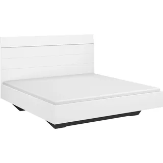 rauch Futonbett »Einzelbett Doppelbett Holzbett KOLUNA Breite 180 cm« Liegefläche 180x200 cm, Bettseitenhöhe 41 cm, mit hohem Kopfteil in Lattenoptik zum Anlehnen MADE IN GERMANY, weiß