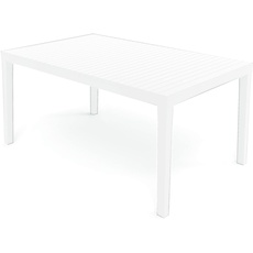 Dmora - Außentisch Maratea, rechteckiger Esstisch, Mehrzweck-Gartentisch, 100% Made in Italy, 150 x 90 x 72 cm, Weiß