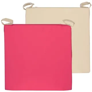 Atout Ciel Stuhlkissen, zweifarbig, mit Klettverschluss, aus wasserabweisendem Stoff, 40 x 40 x 4 cm, 4 Varianten