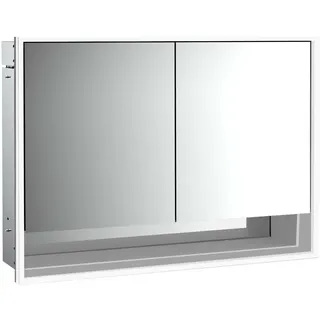 emco loft Lichtspiegelschrank mit Unterfach, 1000mm, 2 Türen, Unterputzmodell, aluminium/spiegel, 979805213, Ausführung: 2 Türen