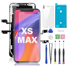 YOXINTA iPhone XS Max Display 6.5'', iPhone XS MAX LCD Bildschirm Ersatz Digitizer Assembly, 3D Touch, Kleber, Bildschirmschutz, Reparaturwerkzeug, Kompatibel mit Modell A1921 A2101 A2102 A2103 A2104