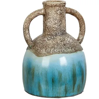 Alexandra House Living Vase, Blau, Braun, Terrakotta, 20 x 30 x 20 cm mit Griffen