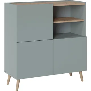 Home Affaire Highboard Scandi 99,8 x 105,3 x 41,7 cm Platin Grau / Jackson Hickory