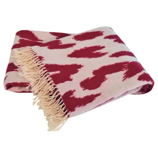 Toison d'Or Asia Merino Decke Elfenbein/Rot 130 x 170 cm