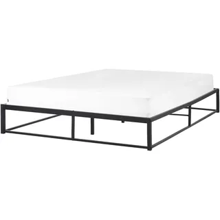 Beliani Bett mit Lattenrost 160x200 cm Schwarz Viry - Metall , 160x200 cm , Schlafzimmer, Betten