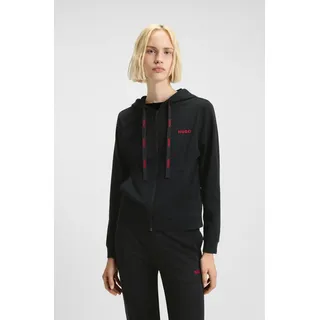 Sweatjacke HUGO UNDERWEAR, Damen, Gr. L, schwarz, Sweatware, Obermaterial: 66% Baumwolle, 30% Polyester, 4% Elasthan, unifarben, Basic, gerade normal, Rundhals, Bündchen, Sweatjacken Sweatjacke, Kapuze, Reißverschluss, gerade geschnitten
