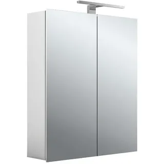 emco mee LED-Lichtspiegelschrank, aluminium, 2 Türen, Aufputzmodell, LED-Leuchte, 600mm, 949805050
