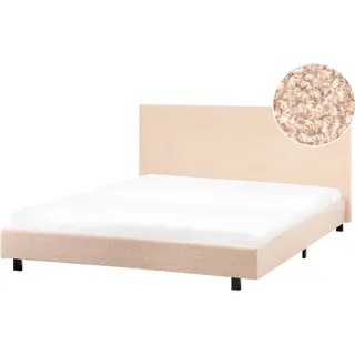 Beliani Polsterbett Beige Textil, 160x200 cm
