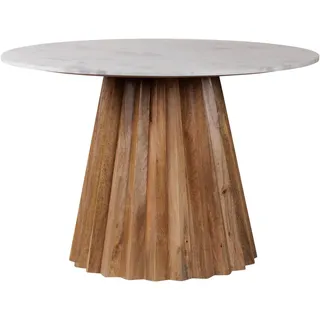 Livetastic Esstisch , Naturfarben , Holz, Stein , Mangoholz , vollmassiv , Holz , rund , rund , 76x115x115 cm , schnell aufzubauende und stabile Arbeitsfläche , Esszimmer, Esstische, Esstische rund