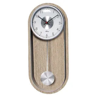 Holz- und Metall Pendel Wanduhr mit Analoganzeige