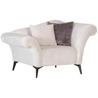 Ambia Home Sessel , Grau, Weiß , Metall , Füllung: Schaumstoff , 138x83x85 cm , Stoffauswahl , Wohnzimmer, Sessel, Sonstige Sessel