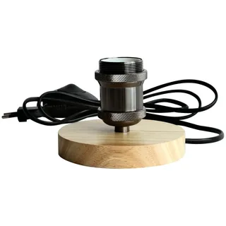 TIANFAN Holz Vintage Edison Lampenfassung E27 Retro Lampenfassung Sockel 1,8 m Kabellänge EU-Stecker mit Dimmer (Perlschwarz)