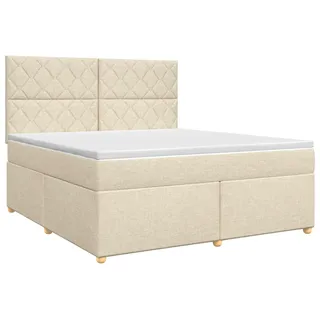 Boxspringbett mit Matratze Creme 160 x 200 cm Stoff - Creme
