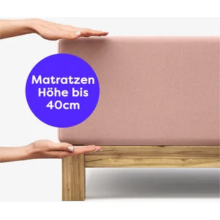 Wolkenfeld Spannbettlaken Jersey 140 x 200 - 160 x 220 cm rosa