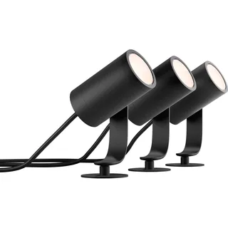 Philips Außenstrahler Aluminium 19,2 cm 3er Set schwarz