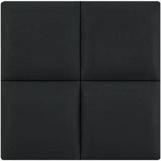 neu.haus [neu.haus] Kopfpolster-Set 4 Tlg. Carpino , Schwarz , Textil , Quadratisch , 30x30x3 cm , Bett-Kopfteile