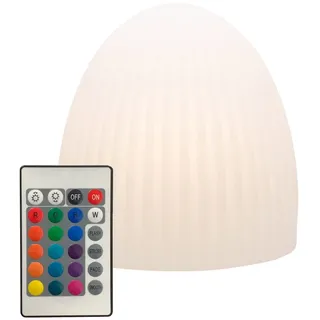 8 seasons design Shining Cage, LED Kugellampe 37 x 39cm (weiß), mit Farbwechsler (15 Farben), inkl. Leuchtmittel, runde Leuchte, als Tischlampe, Büro, Lounge, Bar, für innen & außen