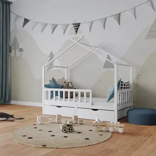 VitaliSpa Hausbett Franka 80 x 160 cm Holzwerkstoff weiß