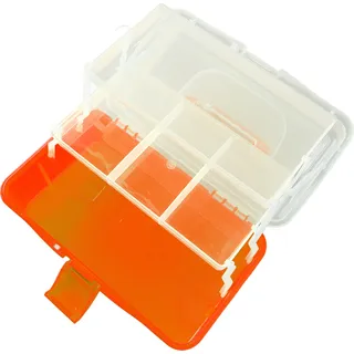 Dreischichtige Aufbewahrungsbox Kunststoff Faltbare Werkzeugkiste Tragbarer Handgriff Mehrzweck-Organizer für Kunsthandwerk Kosmetisches Zubehör (Orange)