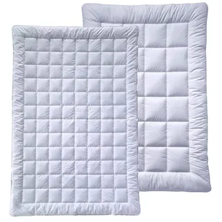 billerbeck Bettdecke S20 DUETT – 4-Jahreszeitendecke – 135 x 200 cm – leichte Sommerdecke + Übergangsdecke, AIRFILL® - Hohlfaser-Füllung, Weiß