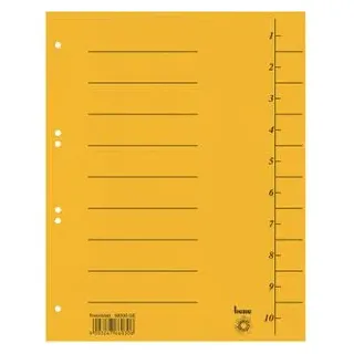 BENE Trennblätter 1-10 gelb, 50 St.