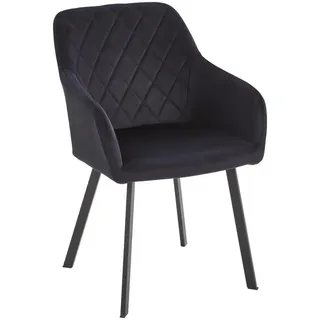 Livetastic Armlehnstuhl , Schwarz , Holz, Metall, Textil , Pappel , Sperrholz , eckig , 54x87x64 cm , Esszimmer, Stühle, Polsterstühle