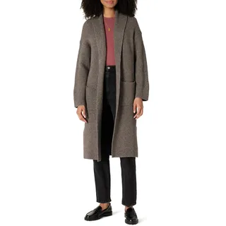 Amazon Essentials Damen Strickmantel, Lang, aus Baumwollmischgewebe in Übergröße, mit Strukturierter Naht