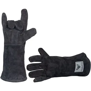 FENNEK | Premium Grillhandschuhe aus Leder | sehr hitzebeständig | 1 Paar- Einheitsgröße