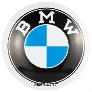 Nostalgic-Art Retro Blechschild, Ø 35 cm, BMW – Logo – Geschenk-Idee für BMW Accessoires Fans, Original Lizenzprodukt (OLP), aus Metall, Vintage Design, Blechschilder Sprüche