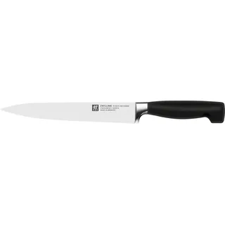 ZWILLING Vier Sterne Messerset, 2-teilig (Fleischmssser 20 cm und Fleischgabel 18 cm) Rostfreier Spezialstahl, Ergonomischer Kunststoff-Griff, Schwarz [Made in Germany]