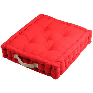 Stof Bodenkissen, Größe 45 x 50 cm, 100% Baumwolle, Farbe: Rot, Modell Duo, ideale Dicke, bequem und elegant, angenehm zu berühren