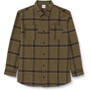 JACK & JONES Herren Plus Jcospace Logan Flannel Overshirt Ls Pls Freizeithemd 12248049 ,Schwarz ,4XL