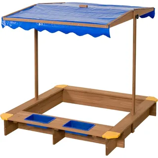 Swing King Sandkasten Ibiza 120 cm x 120 cm x 18 cm Natur-Blau FSC®