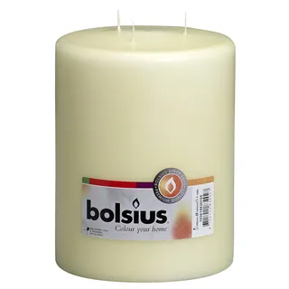 Bolsius Glatte Stumpenkerzen - Mammutkerzen - Elfenbein - 2 Stück - 20 x 15 cm - Dekorative Haushaltkerzen - Länge Brenndauer 100 Stunden - Unparfümierte