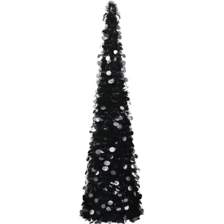 The Living Store Künstlicher Pop-Up-Weihnachtsbaum Schwarz 180 cm PET - Schwarz