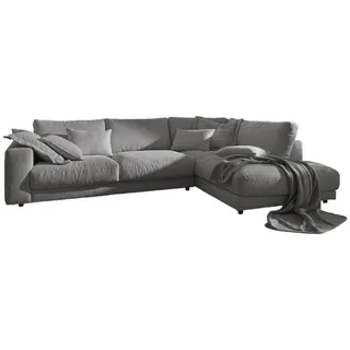 Ecksofa Madeline Cord Recamiere rechts grau