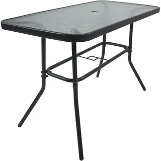 VCM Glas Gartentisch 110 x 55 x 70 cm Weiß