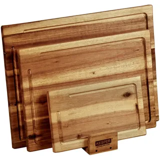 KESPER Schneidebrett Set Akazie 3-tlg. 40 x 30 x 1,5 cm Braun