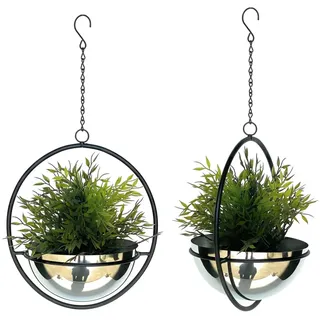 DanDiBo Ambiente Blumenampel 53 x 53 x 53 cm Silber