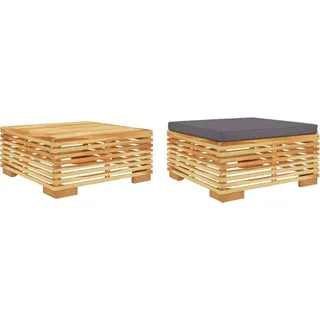 vidaXL 2-tlg. Garten-Lounge-Set Massivholz Teak - Grau