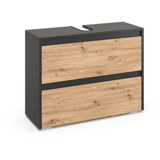 Vicco Waschbeckenunterschrank Majest 2 Schubladen 80,1 x 62 x 30,1 cm Eiche Artisan