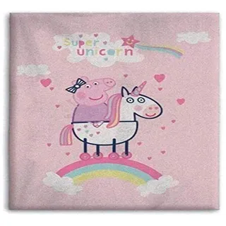 Peppa Pig Fleece-Decke Einhorn Mädchen 100 x 140 cm rosa, 981083, Baby