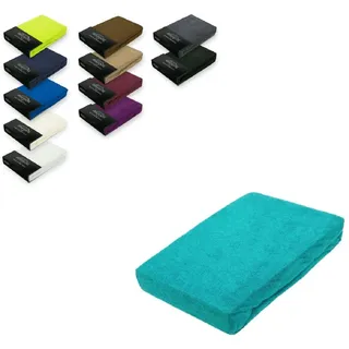 EXKLUSIV HEIMTEXTIL Spannbettlaken Frottee 120 x 200 cm Türkis