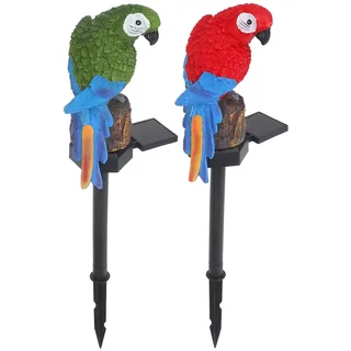 OSALADI Vogelverzierung 2 Stücke Papagei Gartenstecker Solarleuchte Vogel Figur Gartenbeleuchtung Solarstecker Wegbeleuchtung Garten Lampe Dekolampe für Terrasse Villa Rasen Gehwege Bäume