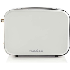 Nedis Toaster - Soft-Touch - 6 Verschiedenen Stufen - Auftau- und Aufwärmfunktion - Krümelschublade, Toaster, Weiss