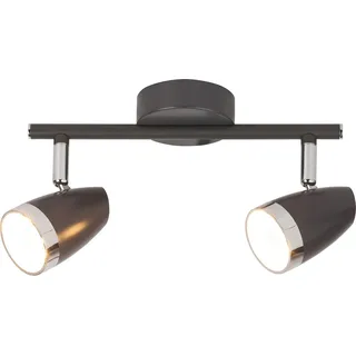 LED Spotleuchte Schienensystem Karen aus Metall/ Kunststoff anthrazit grau/ chrom L:15cm B:25,5cm H:8cm - Schwarz