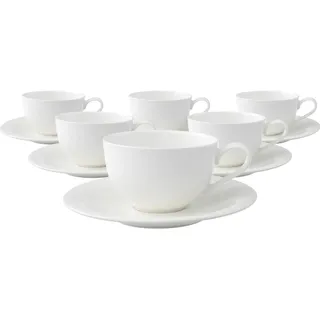 Villeroy & Boch Cappuccinotasse mit Untertasse 0,29 l Weiß 6 St.